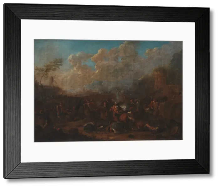 Framed Print : Cavalry Skirmish at a Fortress, 1693-1733. Creator: Karel Breydel Framed Print : Cavalry Skirmish at a Fortress, 1693-1733. Creator: Karel Breydel