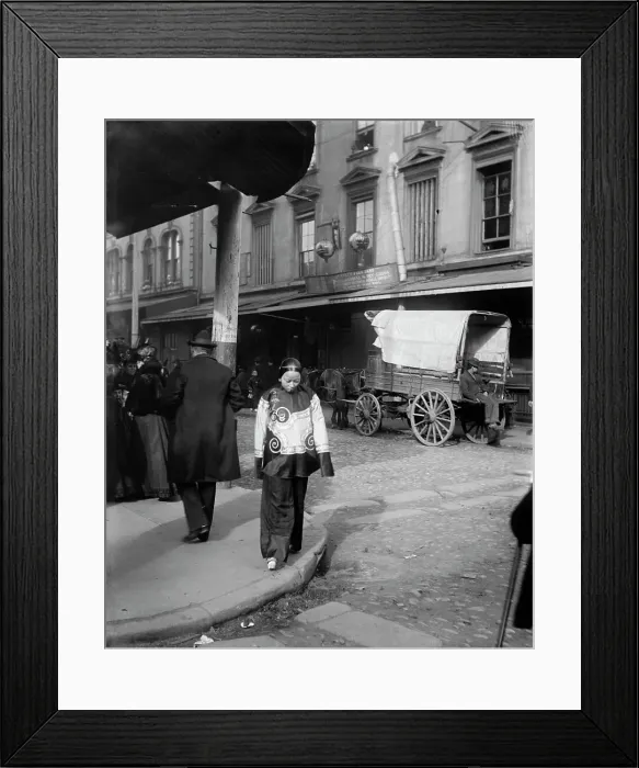 Framed Print : A woman in holiday attire, Chinatown, San Francisco, between 1896 and 1906. Creator: Arnold Genthe Framed Print : A woman in holiday attire, Chinatown, San Francisco, between 1896 and 1906. Creator: Arnold Genthe