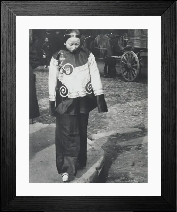 Framed Print : A woman in holiday attire, Chinatown, San Francisco, between 1896 and 1906. Creator: Arnold Genthe Framed Print : A woman in holiday attire, Chinatown, San Francisco, between 1896 and 1906. Creator: Arnold Genthe
