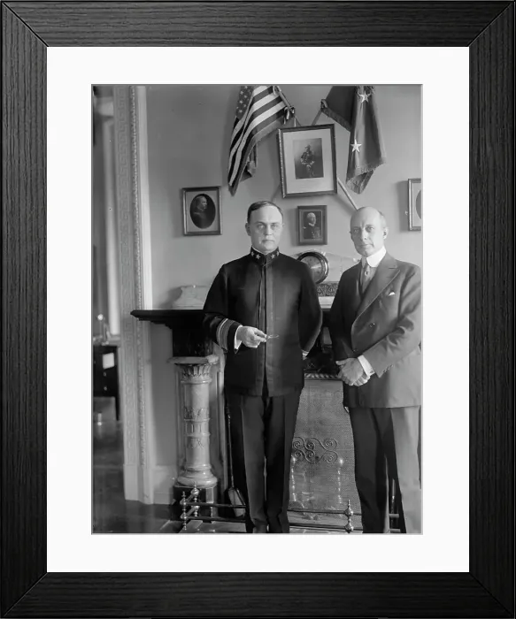Framed Print : Rear Admiral Samuel McGowan, U.S.N.; Paymaster General, left, with L. G. Stevenson, 1917. Creator: Harris & Ewing. Rear Admiral Samuel McGowan, U.S.N.; Paymaster General, left, with L. G. Stevenson, 1917. Creator: Harris & Ewing Framed Print : Rear Admiral Samuel McGowan, U.S.N.; Paymaster General, left, with L. G. Stevenson, 1917. Creator: Harris & Ewing. Rear Admiral Samuel McGowan, U.S.N.; Paymaster General, left, with L. G. Stevenson, 1917. Creator: Harris & Ewing
