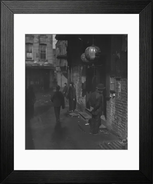 Framed Print : Doorways in dim shadows, Chinatown, San Francisco, between 1896 and 1906. Creator: Arnold Genthe Framed Print : Doorways in dim shadows, Chinatown, San Francisco, between 1896 and 1906. Creator: Arnold Genthe