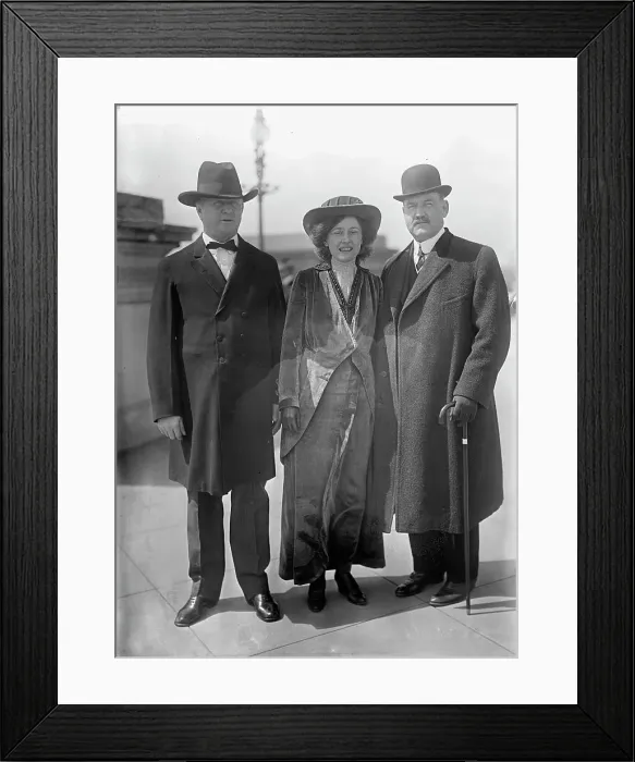 Framed Print : Bird Segle McGuire with Rep. J.S. Davenport, left, and Mrs. McGuire, 1913. Creator: Harris & Ewing. Bird Segle McGuire with Rep. J.S. Davenport, left, and Mrs. McGuire, 1913. Creator: Harris & Ewing Framed Print : Bird Segle McGuire with Rep. J.S. Davenport, left, and Mrs. McGuire, 1913. Creator: Harris & Ewing. Bird Segle McGuire with Rep. J.S. Davenport, left, and Mrs. McGuire, 1913. Creator: Harris & Ewing