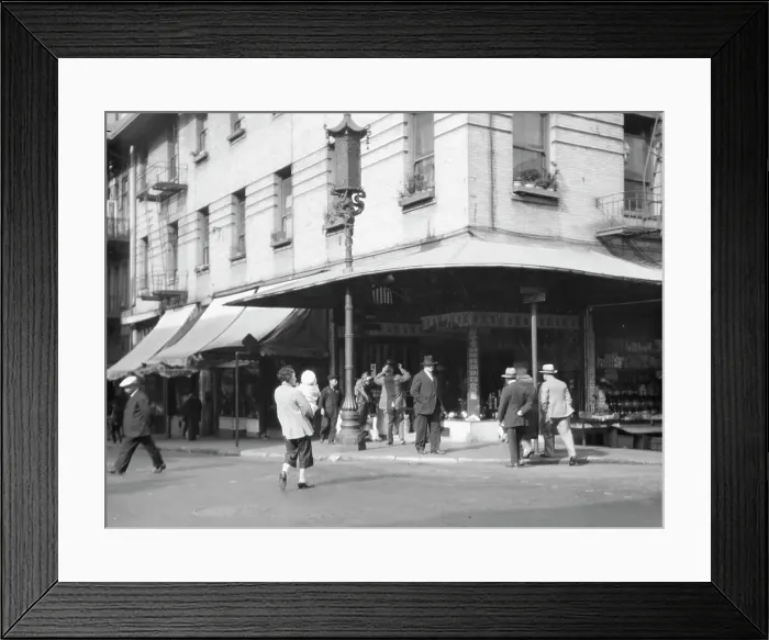 Framed Print : Street corner in Chinatown, San Francisco, between 1920 and 1930. Creator: Arnold Genthe Framed Print : Street corner in Chinatown, San Francisco, between 1920 and 1930. Creator: Arnold Genthe