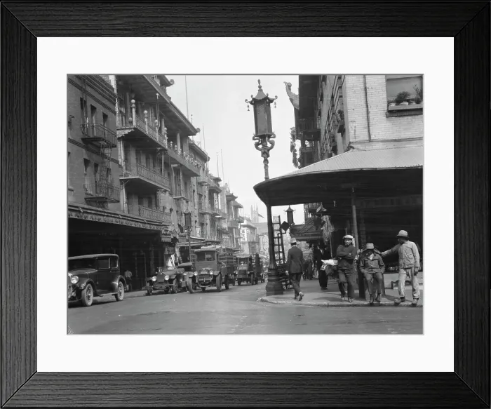 Framed Print : Street in Chinatown, San Francisco, between 1920 and 1930. Creator: Arnold Genthe Framed Print : Street in Chinatown, San Francisco, between 1920 and 1930. Creator: Arnold Genthe
