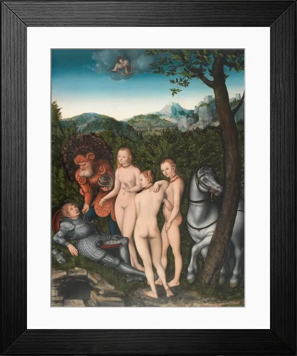 Framed Print : The Judgement of Paris, 1527. Creator: Lucas Cranach the Elder Framed Print : The Judgement of Paris, 1527. Creator: Lucas Cranach the Elder