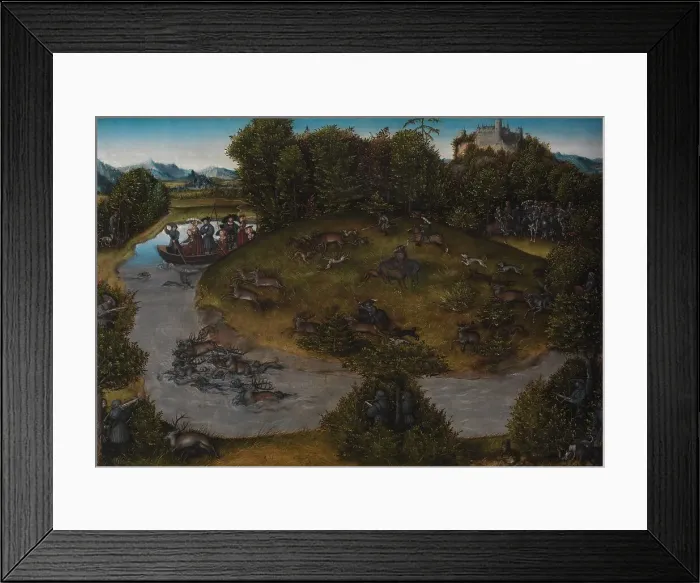 Framed Print : The Stag Hunt of the Elector Frederic the Wise (1463-1525) of Saxony, 1530-1629. Creator: Lucas Cranach the Elder Framed Print : The Stag Hunt of the Elector Frederic the Wise (1463-1525) of Saxony, 1530-1629. Creator: Lucas Cranach the Elder