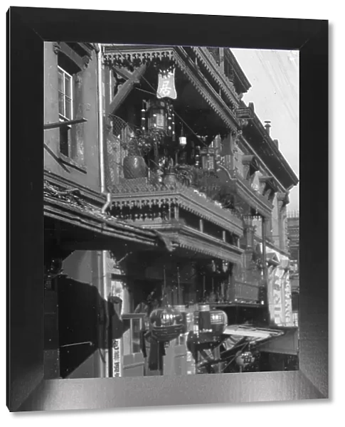 The street of painted balconies, Chinatown, San Francisco, between 1896 and 1906. Creator: Arnold Genthe