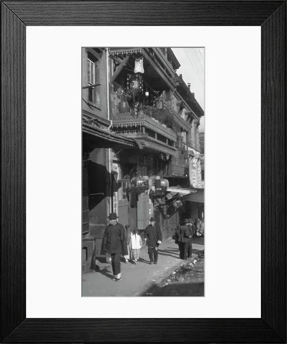 Framed Print : The street of painted balconies, Chinatown, San Francisco, between 1896 and 1906. Creator: Arnold Genthe Framed Print : The street of painted balconies, Chinatown, San Francisco, between 1896 and 1906. Creator: Arnold Genthe