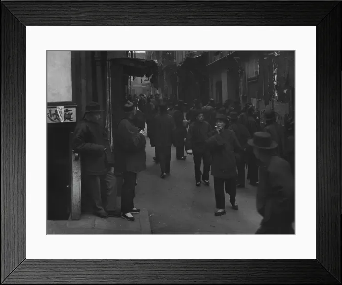 Framed Print : The street of the gamblers (by day), Chinatown, San Francisco, between 1896 and 1906. Creator: Arnold Genthe Framed Print : The street of the gamblers (by day), Chinatown, San Francisco, between 1896 and 1906. Creator: Arnold Genthe