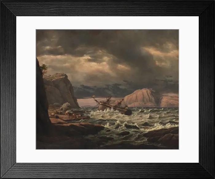 Framed Print : A Shipwreck on the Coast of Norway;A Shipwreck on the Coast Near Bergen, 1831-1832. Creator: Johan Christian Dahl