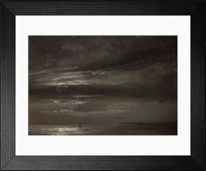 Framed Print : Moonlight over the Sea, 1820-1834. Creator: Johan Christian Dahl Framed Print : Moonlight over the Sea, 1820-1834. Creator: Johan Christian Dahl