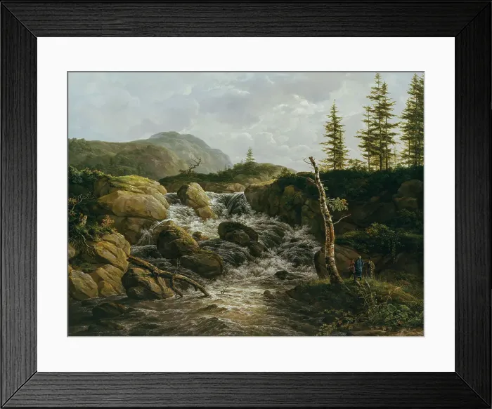 Framed Print : Mountainous Landscape with a Waterfall, Norway;Nordic Landscape with a Waterfall, 1817. Creator: Johan Christian Dahl Framed Print : Mountainous Landscape with a Waterfall, Norway;Nordic Landscape with a Waterfall, 1817. Creator: Johan Christian Dahl