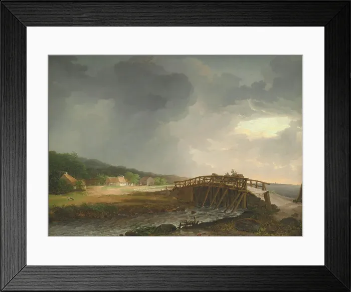 Framed Print : The Bridge across Tryggevælde River with a View of Koge, Zealand, 1813-1816. Creator: Johan Christian Dahl Framed Print : The Bridge across Tryggevælde River with a View of Koge, Zealand, 1813-1816. Creator: Johan Christian Dahl