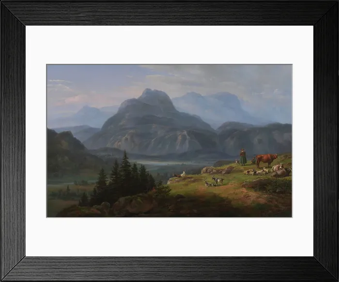 Framed Print : The Etsch Valley near Roveredo, 1824. Creator: Johan Christian Dahl