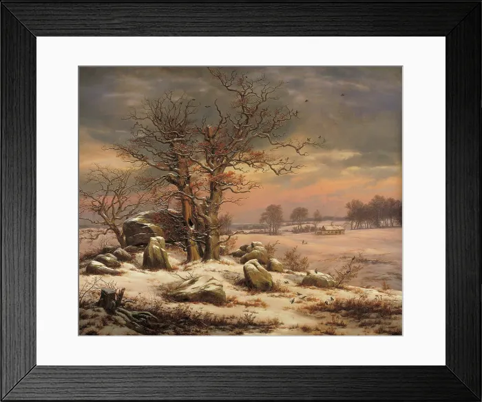 Framed Print : Winter Landscape near Vordingborg, Denmark, 1829. Creator: Johan Christian Dahl Framed Print : Winter Landscape near Vordingborg, Denmark, 1829. Creator: Johan Christian Dahl