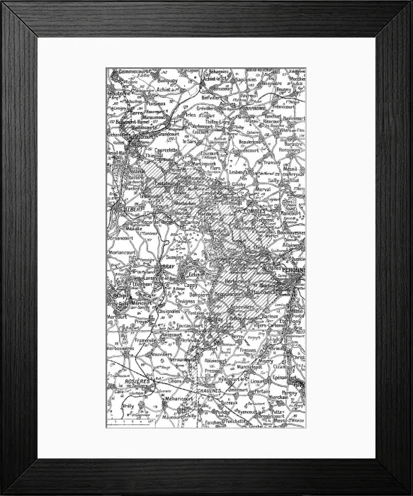 Framed Print : Ensemble du terrain des offensives franco-britanniques au Nord et au Sud de la Somme, 1916. Creator: Unknown Framed Print : Ensemble du terrain des offensives franco-britanniques au Nord et au Sud de la Somme, 1916. Creator: Unknown