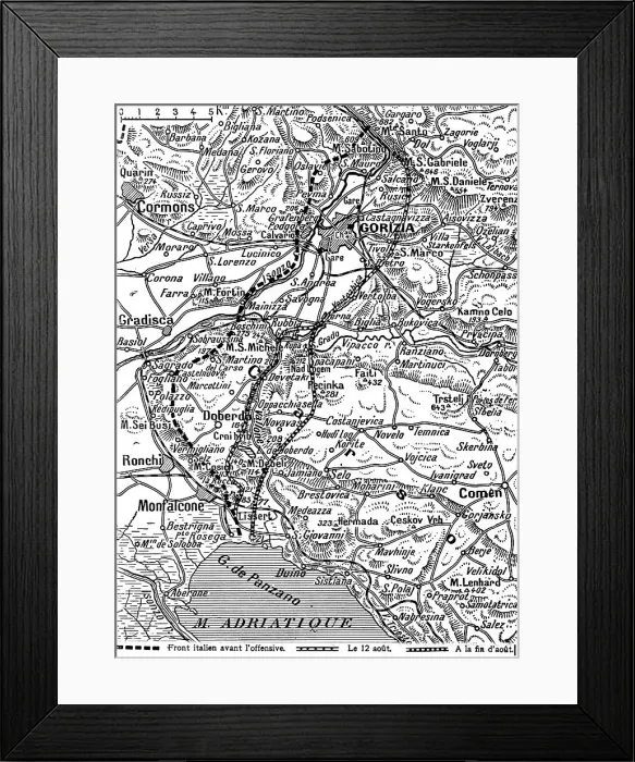 Framed Print : La grande attaque du Carso (aout 1916); La progression italienne sur le Carso, 1916. Creator: Unknown Framed Print : La grande attaque du Carso (aout 1916); La progression italienne sur le Carso, 1916. Creator: Unknown