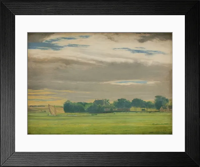 Framed Print : Landscape near the Town of Skive with Skivehus Manor, Jutland, 1849. Creator: Christen Dalsgaard Framed Print : Landscape near the Town of Skive with Skivehus Manor, Jutland, 1849. Creator: Christen Dalsgaard