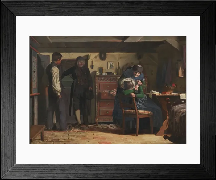 Framed Print : The Village Carpenter Bringing a Coffin for a Dead Child, 1857. Creator: Christen Dalsgaard Framed Print : The Village Carpenter Bringing a Coffin for a Dead Child, 1857. Creator: Christen Dalsgaard