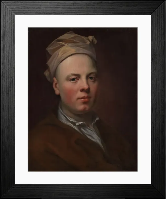 Framed Print : Portrait of a Young Man Wearing a White Cap, 1718. Creator: Balthasar Denner Framed Print : Portrait of a Young Man Wearing a White Cap, 1718. Creator: Balthasar Denner