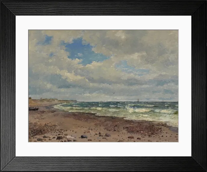 Framed Print : A Beach with Dunes. The West Coast of Jutland, 1843. Creator: Dankvart Dreyer Framed Print : A Beach with Dunes. The West Coast of Jutland, 1843. Creator: Dankvart Dreyer