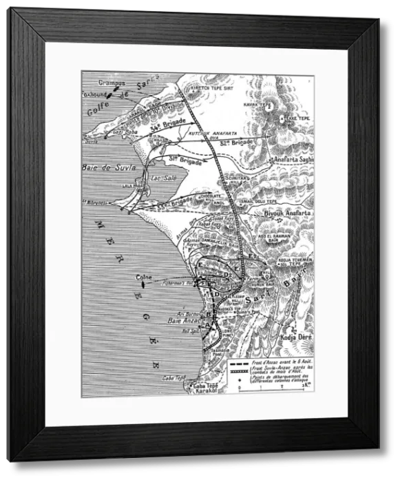 Framed Print : L'histoire d'une splendide deconvenue; Anzac et Suvla; Les operations britanniques de 1915, (1916) Creator: Unknown Framed Print : L'histoire d'une splendide deconvenue; Anzac et Suvla; Les operations britanniques de 1915, (1916) Creator: Unknown
