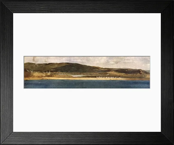 Framed Print : La baie de Suvla et les Falaises d'Anzac; La plage de Suvla: a gauche, Lala Baba, 1915 (1916). Creator: Unknown Framed Print : La baie de Suvla et les Falaises d'Anzac; La plage de Suvla: a gauche, Lala Baba, 1915 (1916). Creator: Unknown