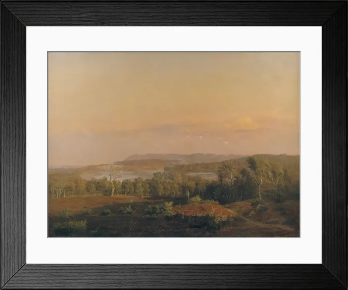 Framed Print : A View towards Himmelbjerget, Jutland. Evening, 1838. Creator: Dankvart Dreyer Framed Print : A View towards Himmelbjerget, Jutland. Evening, 1838. Creator: Dankvart Dreyer