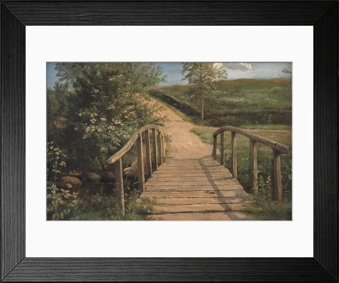 Framed Print : Bridge over a Stream in Assens, Funen, 1842. Creator: Dankvart Dreyer Framed Print : Bridge over a Stream in Assens, Funen, 1842. Creator: Dankvart Dreyer