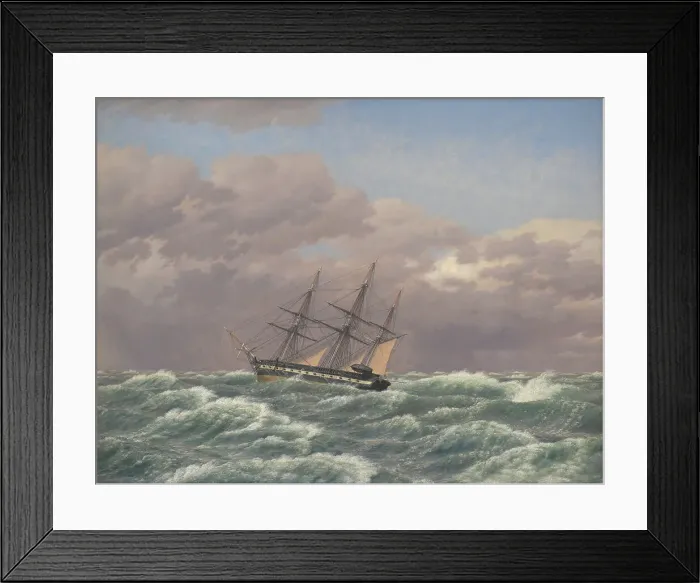 Framed Print : The Corvette Galathea in a Storm in the North Sea, 1839. Creator: CW Eckersberg. The Corvette Galathea in a Storm in the North Sea, 1839. Creator: CW Eckersberg Framed Print : The Corvette Galathea in a Storm in the North Sea, 1839. Creator: CW Eckersberg. The Corvette Galathea in a Storm in the North Sea, 1839. Creator: CW Eckersberg