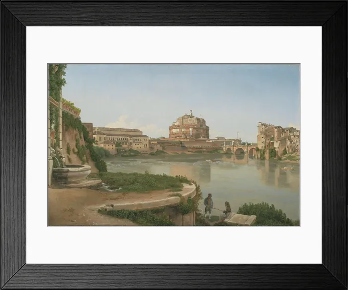 Framed Print : View across the Tiber towards Castel S. Angelo in Rome, 1815. Creator: CW Eckersberg Framed Print : View across the Tiber towards Castel S. Angelo in Rome, 1815. Creator: CW Eckersberg