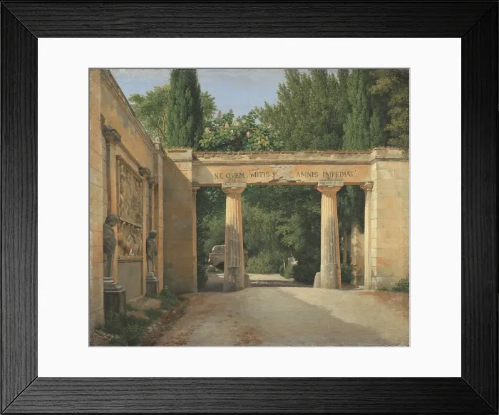 Framed Print : View of the Garden of the Villa Borghese in Rome;In the Gardens of the Villa Borghese, 1814. Creator: CW Eckersberg Framed Print : View of the Garden of the Villa Borghese in Rome;In the Gardens of the Villa Borghese, 1814. Creator: CW Eckersberg