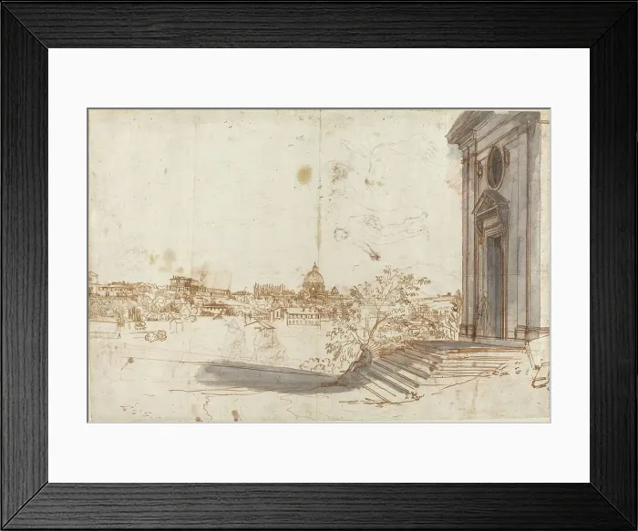 Framed Print : A View of Rome from Santa Maria del Priorato, c. 1710. Creator: Gaspar van Wittell Framed Print : A View of Rome from Santa Maria del Priorato, c. 1710. Creator: Gaspar van Wittell