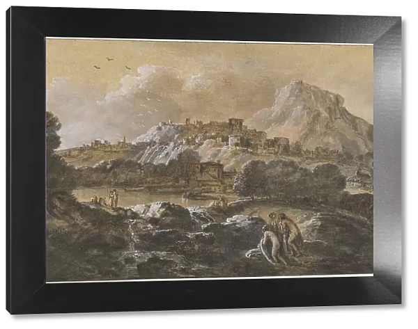 Mountainous River Landscape with Bathers, 1752 / 1770. Creator: Francesco Zuccarelli