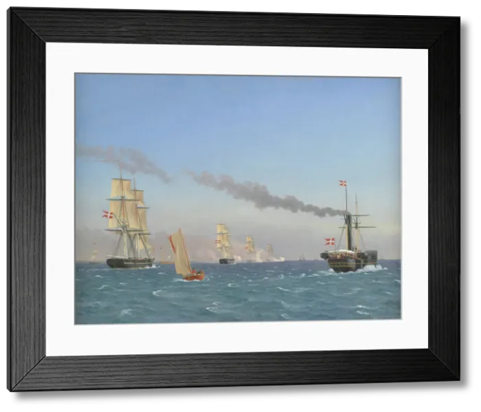 Framed Print : Christian VIII Aboard his Steamship Ægir Watching the Manoeuvres of a Squadron near Copen...1844. Creator: CW Eckersberg. Christian VIII Aboard his Steamship Ægir Watching the Manoeuvres of a Squadron near Copen...1844 Framed Print : Christian VIII Aboard his Steamship Ægir Watching the Manoeuvres of a Squadron near Copen...1844. Creator: CW Eckersberg. Christian VIII Aboard his Steamship Ægir Watching the Manoeuvres of a Squadron near Copen...1844