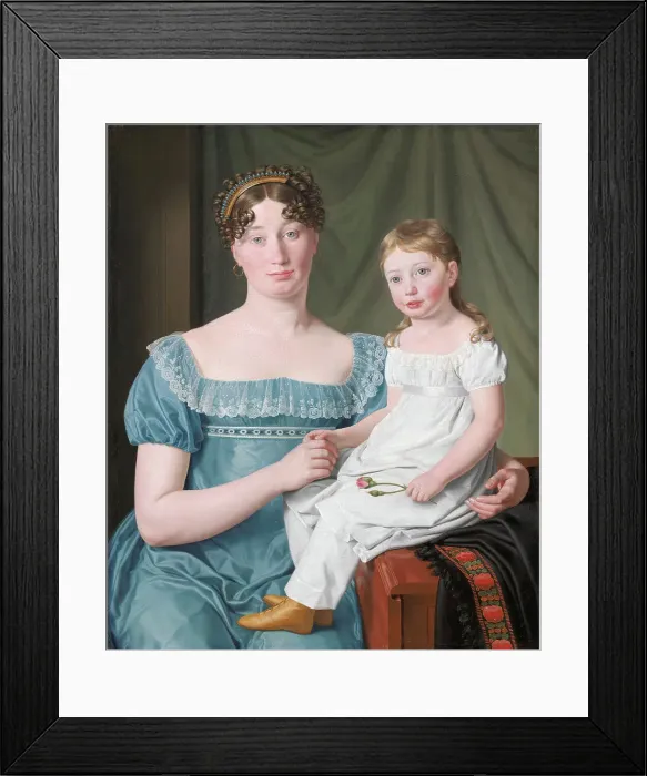 Framed Print : Portrait of a Noblewoman Sophie Hedvig Lovenskiold and her Three-Year-Old Daughter, 1817. Creator: CW Eckersberg Framed Print : Portrait of a Noblewoman Sophie Hedvig Lovenskiold and her Three-Year-Old Daughter, 1817. Creator: CW Eckersberg