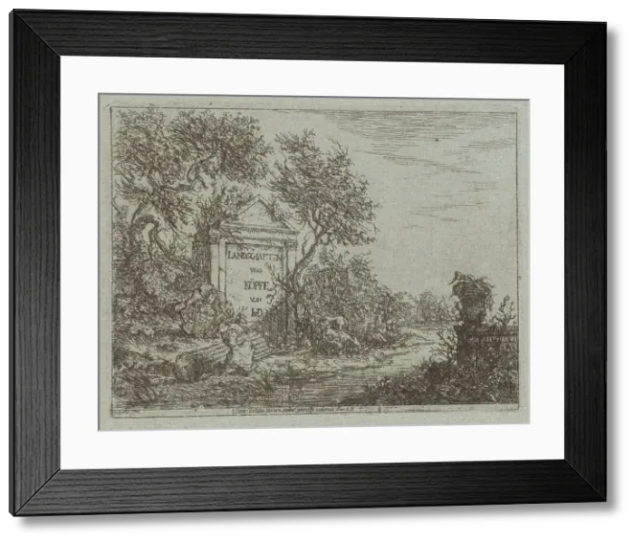 Framed Print : Landscapes and Heads, 1743-1745. Creator: Christian Ludwig von Hagedorn Framed Print : Landscapes and Heads, 1743-1745. Creator: Christian Ludwig von Hagedorn