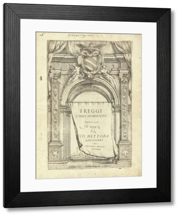 Framed Print : Freggi Dell'Architettura, published 1645. Creator: Agostino Mitelli Framed Print : Freggi Dell'Architettura, published 1645. Creator: Agostino Mitelli