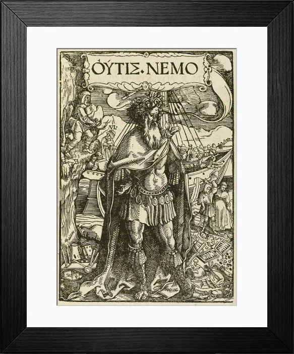 Framed Print : OUTIS NEMO, 1518. Creators: Hans Weiditz, Ulrich von Hutten Framed Print : OUTIS NEMO, 1518. Creators: Hans Weiditz, Ulrich von Hutten