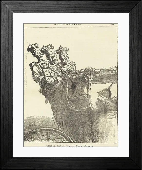 Framed Print : Comment Bismarck comprend l'unité allemande, 1870. Creator: Honore Daumier Framed Print : Comment Bismarck comprend l'unité allemande, 1870. Creator: Honore Daumier