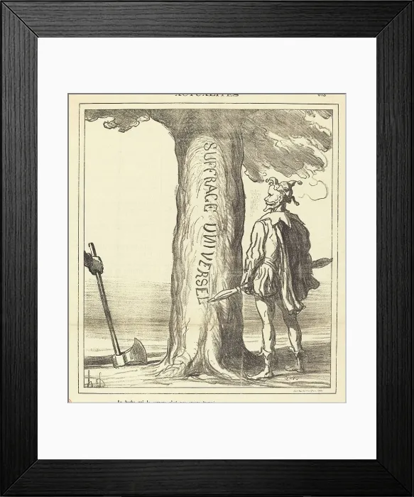 Framed Print : La hache qui le coupera n'est pas encore trempée, 1871. Creator: Honore Daumier Framed Print : La hache qui le coupera n'est pas encore trempée, 1871. Creator: Honore Daumier