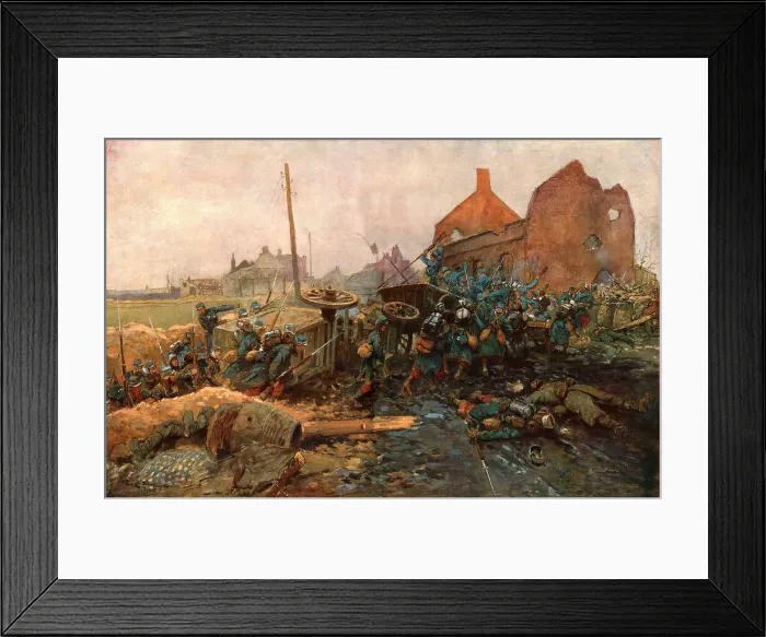 Framed Print : L'Assaut de Vermelles, 1914. Creator: Georges Bertin Scott Framed Print : L'Assaut de Vermelles, 1914. Creator: Georges Bertin Scott