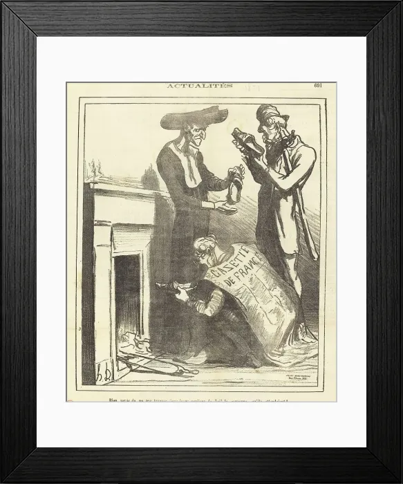Framed Print : Bien vexés de ne pas trouver... la couronne... 1871. Creator: Honore Daumier Framed Print : Bien vexés de ne pas trouver... la couronne... 1871. Creator: Honore Daumier
