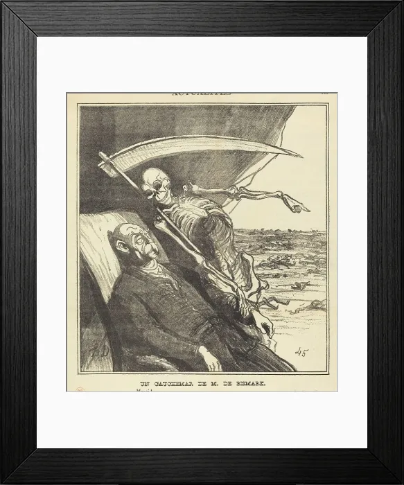 Framed Print : Un cauchemar de M. Bismarck, 1870. Creator: Honore Daumier Framed Print : Un cauchemar de M. Bismarck, 1870. Creator: Honore Daumier