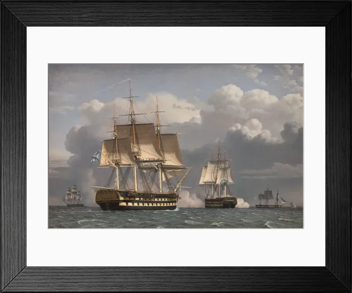 Framed Print : Two Russian Ships of the Line Saluting, 1827. Creator: CW Eckersberg Framed Print : Two Russian Ships of the Line Saluting, 1827. Creator: CW Eckersberg