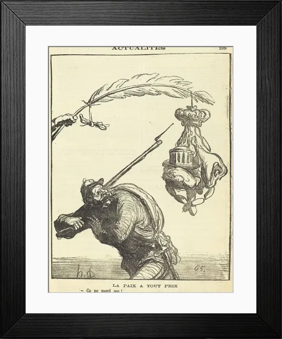 Framed Print : La paix a tout prix, 1870. Creator: Honore Daumier Framed Print : La paix a tout prix, 1870. Creator: Honore Daumier