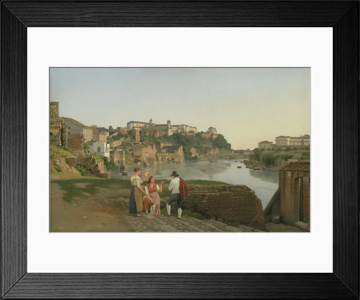 Framed Print : View of the Tiber near Ponte Rotto, 1814-1817. Creator: CW Eckersberg Framed Print : View of the Tiber near Ponte Rotto, 1814-1817. Creator: CW Eckersberg