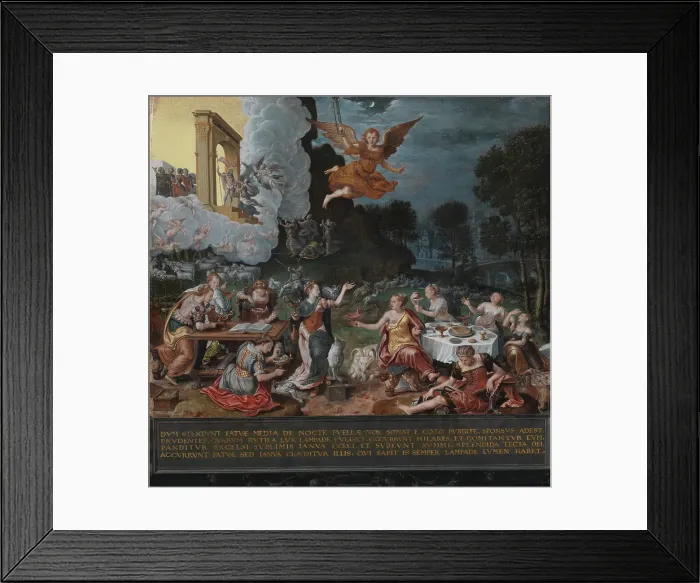 Framed Print : An Allegory of the Wise and the Foolish Virgins, 1570. Creator: Hans Ewouts Framed Print : An Allegory of the Wise and the Foolish Virgins, 1570. Creator: Hans Ewouts