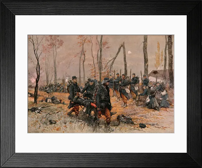 Framed Print : Scenes de Guerre; Les Honneurs sous le Feu, 1914. Creator: Georges Bertin Scott Framed Print : Scenes de Guerre; Les Honneurs sous le Feu, 1914. Creator: Georges Bertin Scott