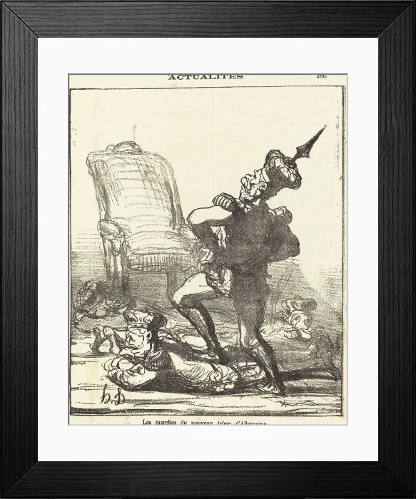 Framed Print : Les marches du nouveau trone d'Allemagne, 1871. Creator: Honore Daumier Framed Print : Les marches du nouveau trone d'Allemagne, 1871. Creator: Honore Daumier